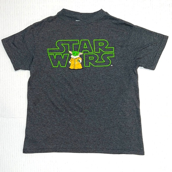 Star Wars Logo Child from The Mandalorian Short Sleeve Blended T-Shirt Size XS - Picture 1 of 5